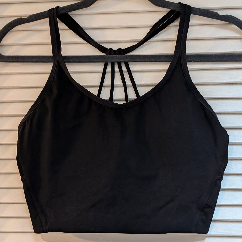 The North Face Black Strappy Tank Padded Sports Bra | Size S